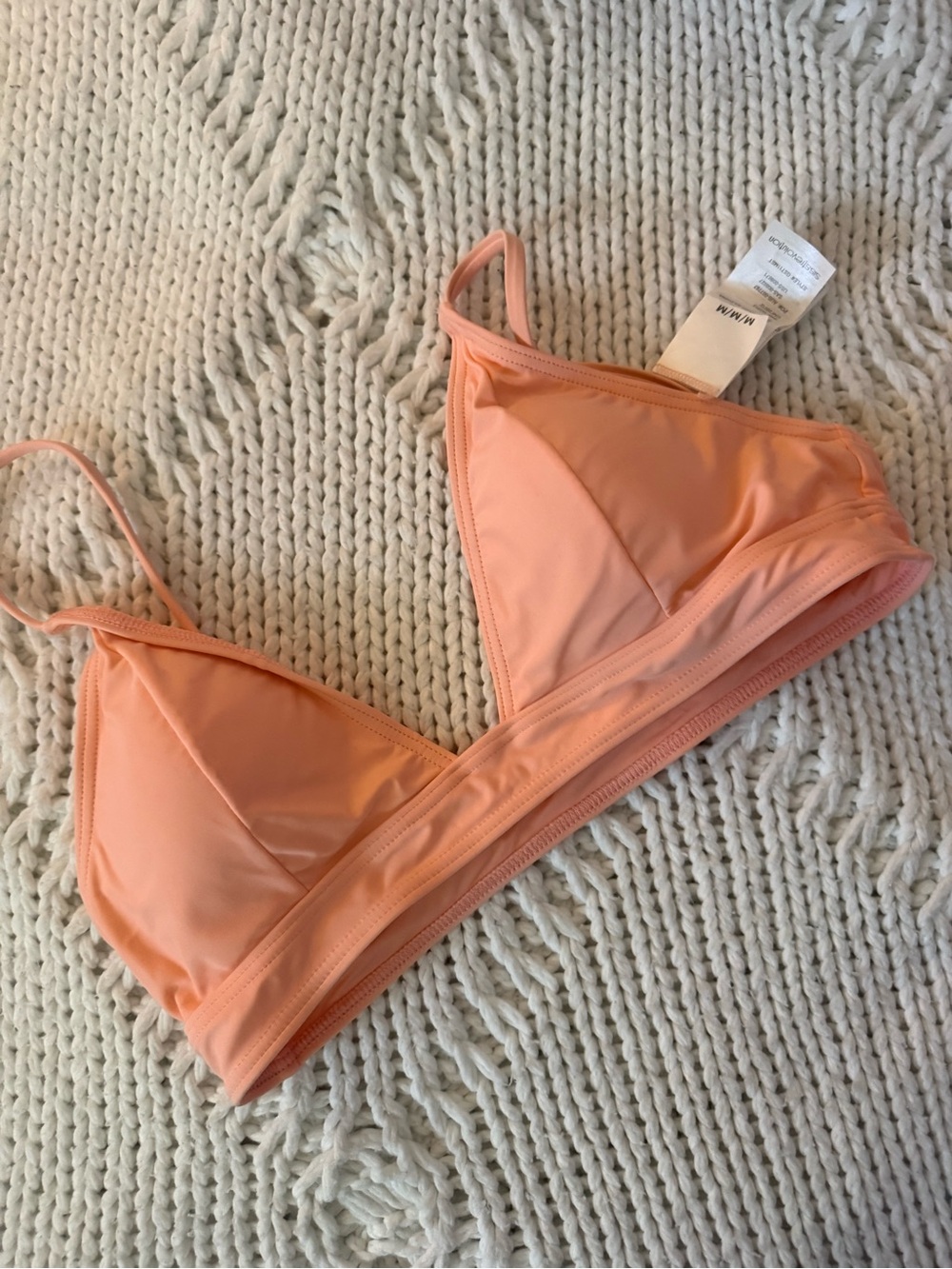 Peach Triangle Bikini Top